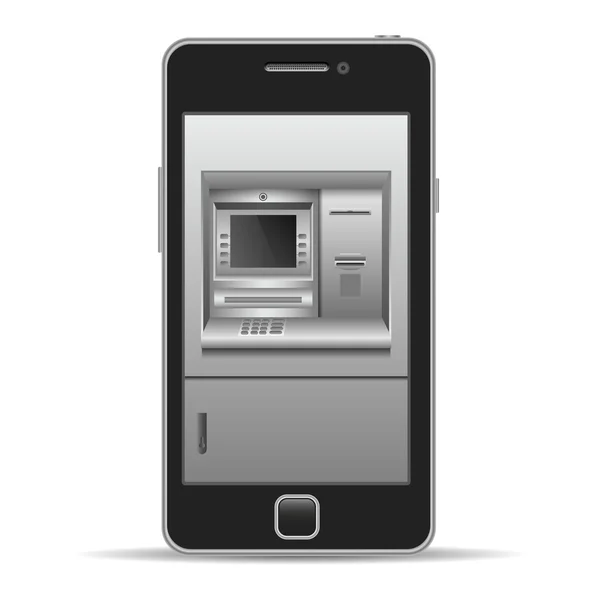 Smartphone ATM isolado em um fundo branco — Vetor de Stock