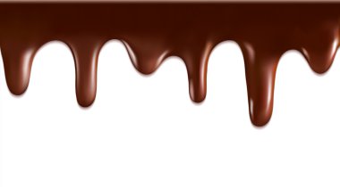 Vektör çikolata şurubu damla desen üzerinde beyaz bir backgrou izole