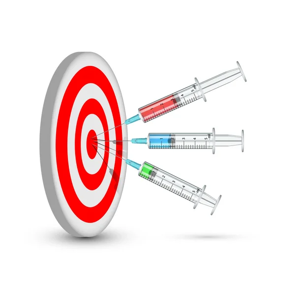 Darttavla och sprutor — Stock vektor