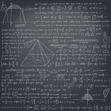 Siyah bir okul yönetimi üzerinde matematiksel formüller