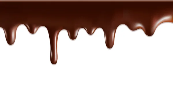 Vector patrón de goteo de jarabe de chocolate aislado en un fondo blanco — Vector de stock