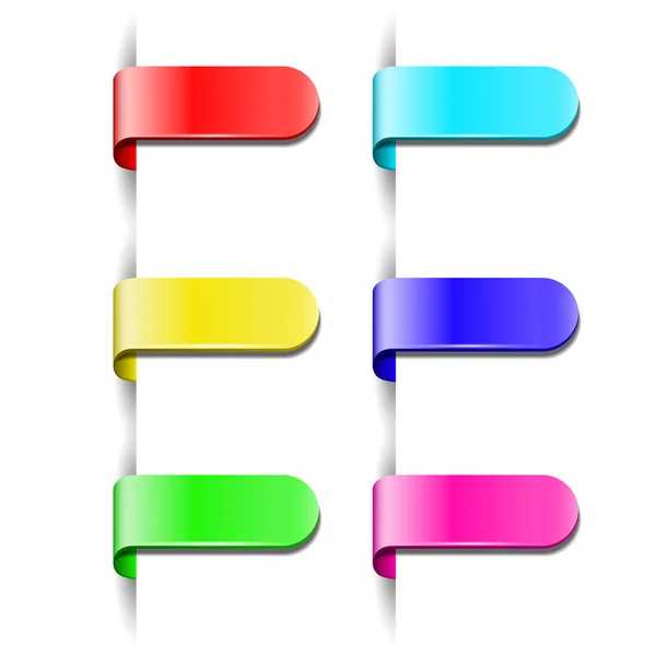 Set di adesivi a colori, isolati su sfondo bianco — Vettoriale Stock