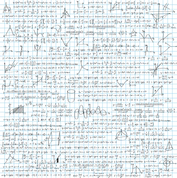 Cuaderno con fórmulas, ilustración vectorial . — Archivo Imágenes Vectoriales