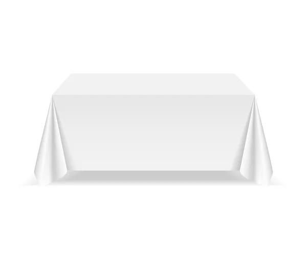 Vector Empty Rectangular Table with Tablecloth Isolated on White Stock Vector