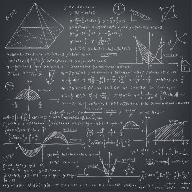 Siyah bir okul yönetimi üzerinde matematiksel formüller