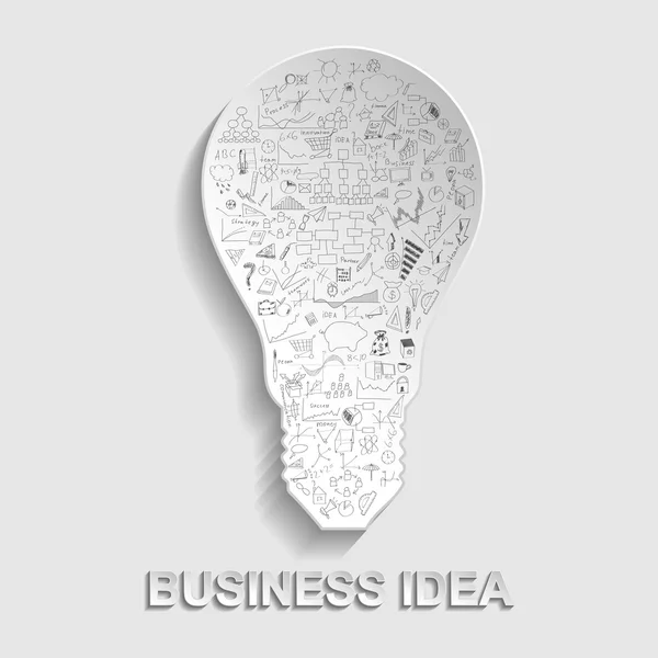 Kreativa glödlampa med rita diagram och grafer business succ — Stock vektor