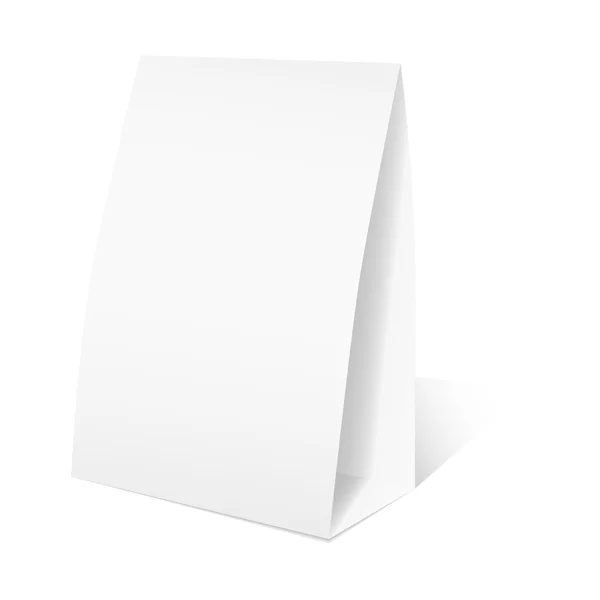 Cartão de papel de mesa vetorial realista com sombra — Vetor de Stock