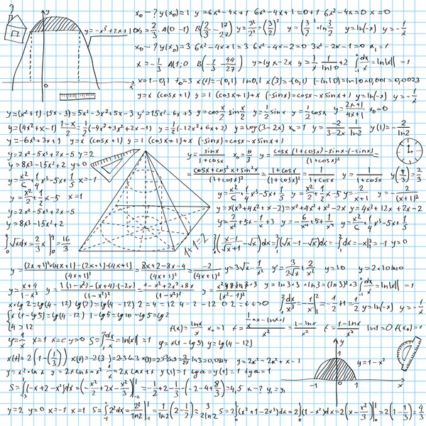 Notitieboekje met formules, vectorillustratie. — Stockvector