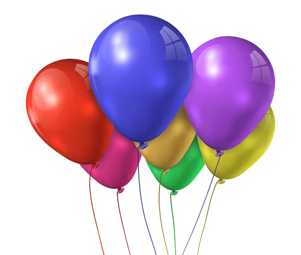 Ballons multicolores isolés sur un fond bleu — Image vectorielle
