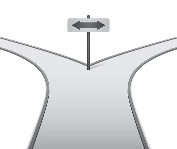 Korsningen med riktning tecken. Vektor Illustration — Stock vektor
