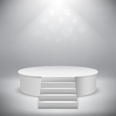 gri zemin üzerine beyaz podyum