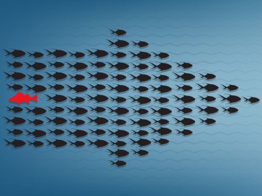 Bir balık yüzmek ters yönde concep farklı olmak dare