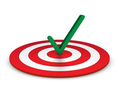 onay işareti ve hedef