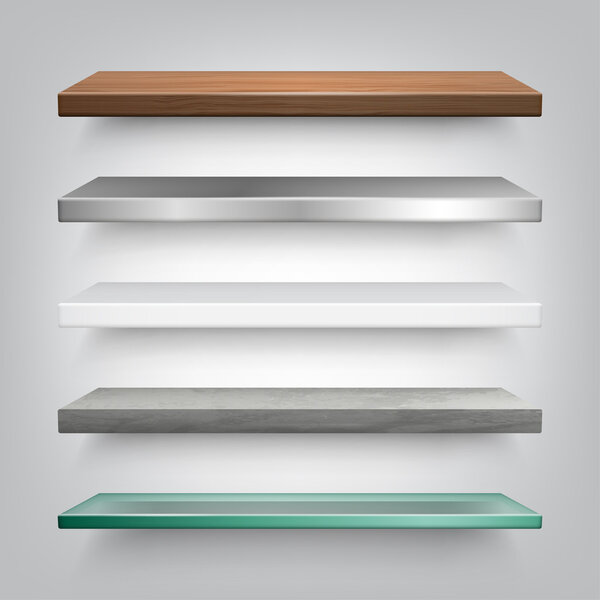 Vector Shelves Collection ,  vector illustration.
