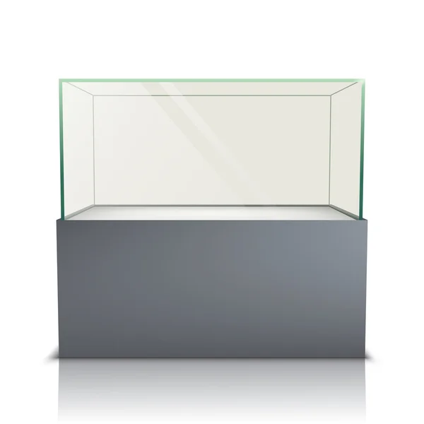 Vetrina di vetro vuota per esposizione — Vettoriale Stock