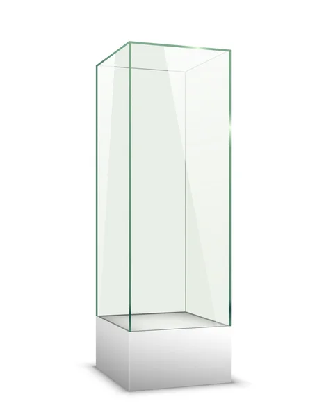 Empty glass showcase. Vector Illustration — Stock Vector