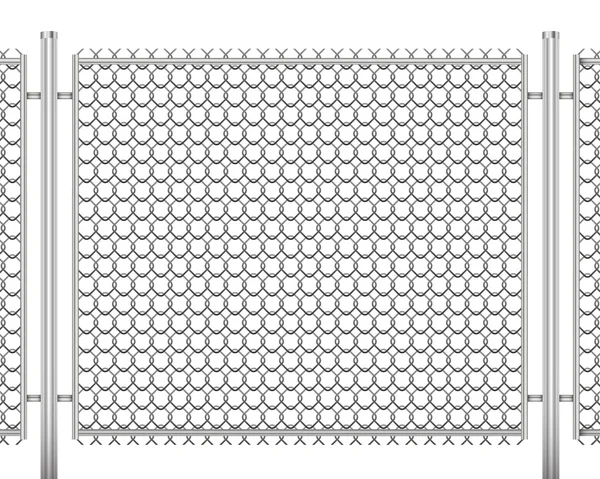 Valla hecha de malla de alambre vector ilustración aislada en ba blanco — Archivo Imágenes Vectoriales