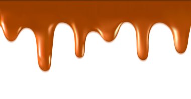 çikolata şurubu beyaz arka plan üzerinde sızıntı yakın çekim