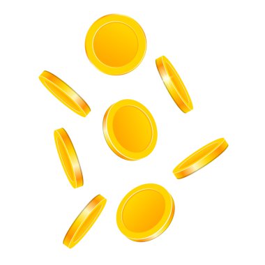 Beyaz arkaplanda izole edilmiş sikkeler