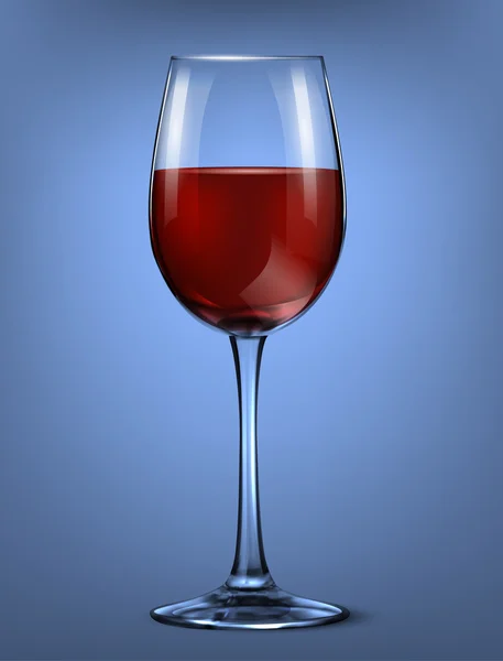 Transparentes Vektor-Weinglas mit Rotwein. — Stockvektor