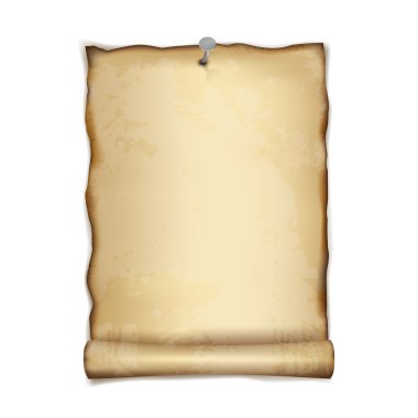 Beyaz arkaplanda izole edilmiş eski kağıt
