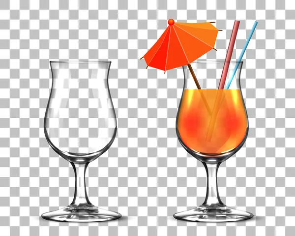 Koktejl tequila sunrise před bílým pozadím — Stockový vektor