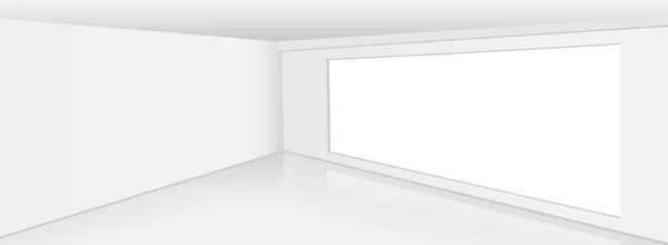 Interior Ruang Putih diisolasi pada latar belakang putih - Stok Vektor