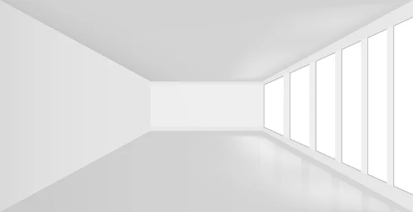 Biały pokój wnętrze na białym tle na białym tle — Wektor stockowy