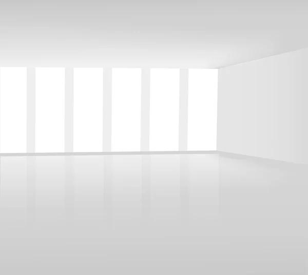 白い背景に分離された白い部屋インテリア — ストックベクタ