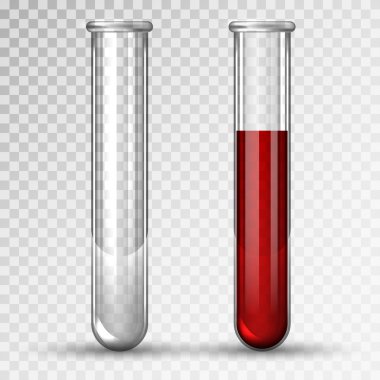 vektör test tüpleri kanla dolu