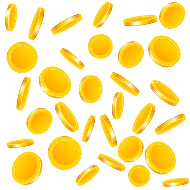 Beyaz arkaplanda izole edilmiş sikkeler