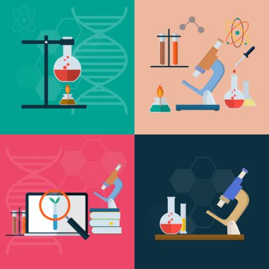 Kimya, arka plan. vektör çizim