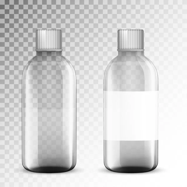 ベクター空白ガラス医療ボトル。白い背景に分離 — ストックベクタ