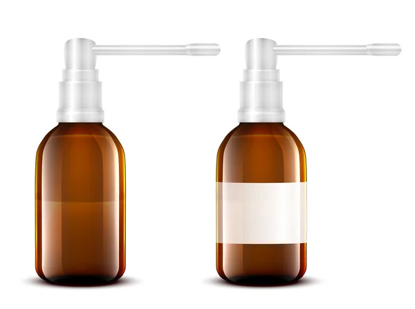 Vector Blank Glass Medical Bottle. Isolato su sfondo bianco — Vettoriale Stock