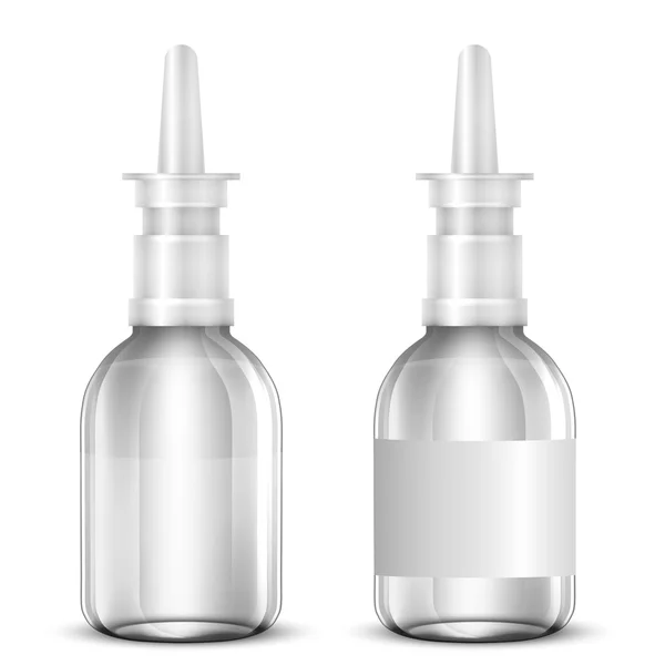 Vector Blank Glass Medical Bottle. Isolated on White Background — Stock Vector