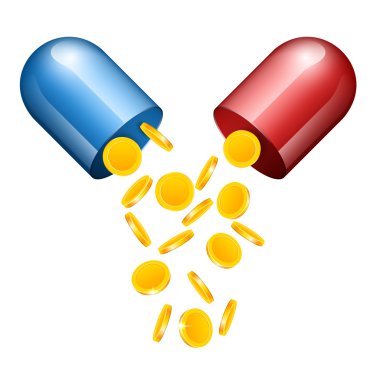 tıbbi kapsül. Vektör çizim