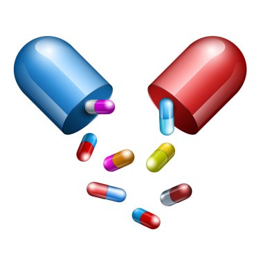 tıbbi kapsül. Vektör çizim