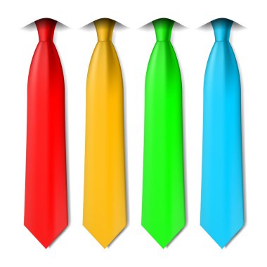 Vector set of ties isolated on a white background clipart