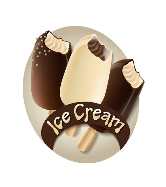 Ice cream vector illustration, isolated on a white background — Stock Vector