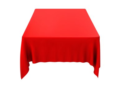 Tablo izole kırmızı masa örtüsü