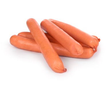 Beyaz arkaplanda sosis