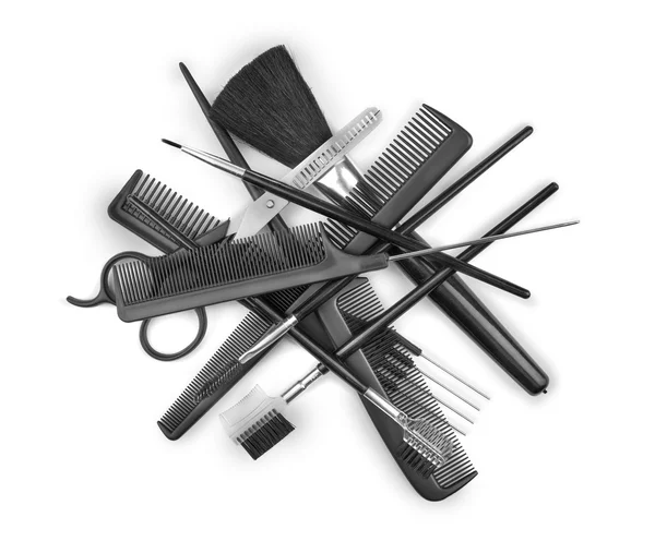 Outils coiffeur sur fond blanc — Photo