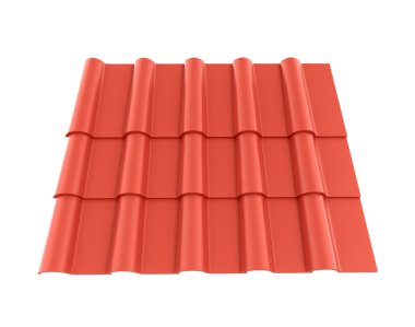 İzole beyaz arka plan kiremit. 3D çizim