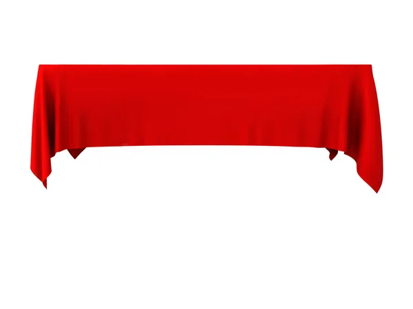 Toalha de mesa vermelha na mesa isolada — Vetor de Stock