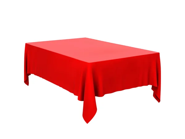 Red tablecloth on table isolated — Stock Vector