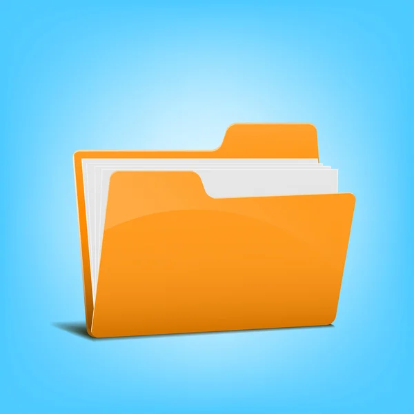 File folder  isolated on a blue background — Stock Vector