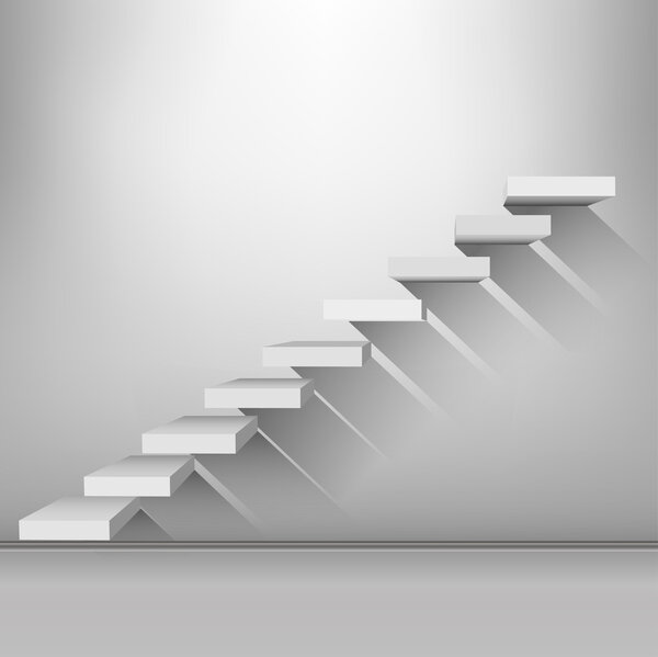  white stairs. vector illustration