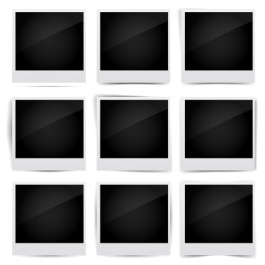 boş resim çerçeveleri farklı gölge efekti ve fotoğraf ve resim için boş alan koleksiyonu. Beyaz arka plan üzerinde izole eps10 vektör çizim.