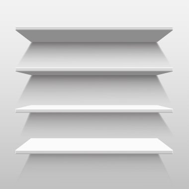 Boş beyaz raf vektör çizim