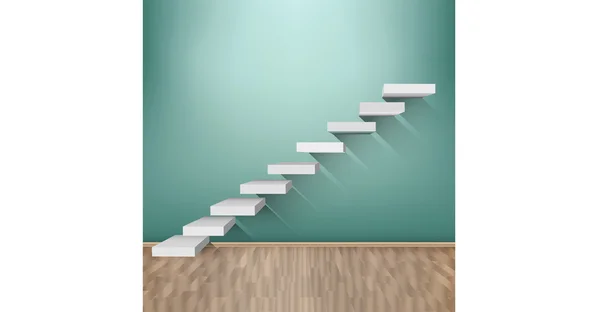 Beyaz merdiven. vektör çizim — Stok Vektör